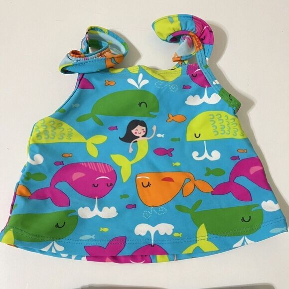 Carter's Mermaids and Whales 2-Piece Tankini Bikini Swimsuit Girls SZ 12 Months - Picture 7 of 8